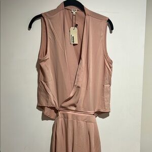 Uniq NWT pink zip half pantsuit